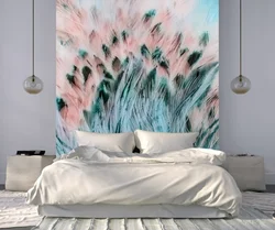 Photo Wallpaper With Feathers In The Bedroom Photo