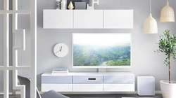 White TV in the living room interior