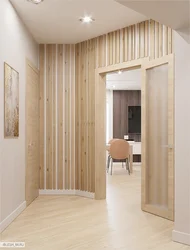 Wooden Walls In The Hallway Interior Photo