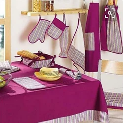 Tablecloth and curtain for the kitchen photo