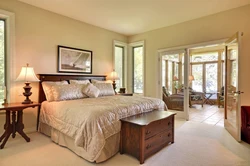 Sand color in the bedroom interior