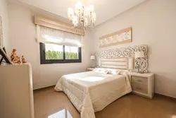 Sand color in the bedroom interior