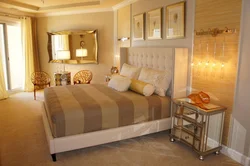 Sand color in the bedroom interior