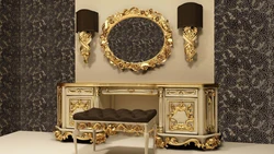 Bedroom design black and gold