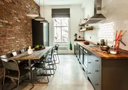 Kitchen tiles in loft style photo