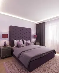 Bedroom design with lilac bed photo