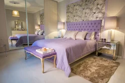 Bedroom design with lilac bed photo