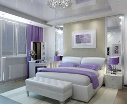 Bedroom Design With Lilac Bed Photo