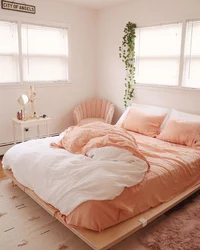Peach wallpaper for the bedroom photo