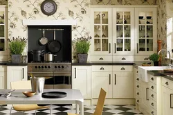 Artex wallpaper in the interior photo kitchen