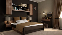 Bedroom design brown wardrobe
