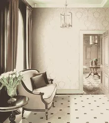 Champagne color in the living room interior