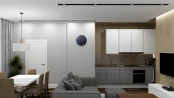 Photo living room with kitchen niche