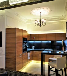 Photo living room with kitchen niche