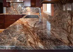 Kitchen brown marble photo