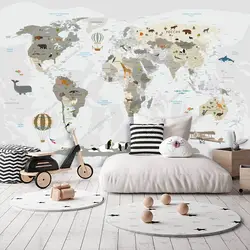 World map in the bedroom photo