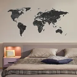 World map in the bedroom photo