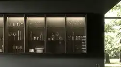 Kitchen facades in aluminum frame photo