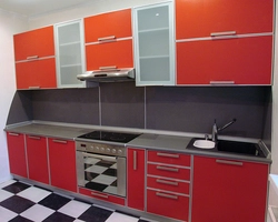 Kitchen facades in aluminum frame photo