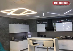 Light lines in the kitchen on the ceiling photo