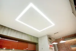 Light lines in the kitchen on the ceiling photo