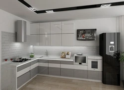 Corner kitchen in minimalist style photo