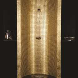 Gold tiles in the bathroom photo