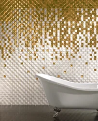 Gold Tiles In The Bathroom Photo