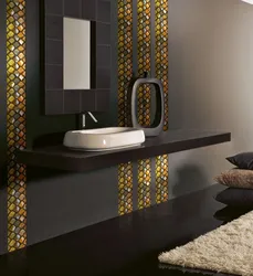 Gold tiles in the bathroom photo