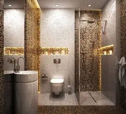 Gold tiles in the bathroom photo