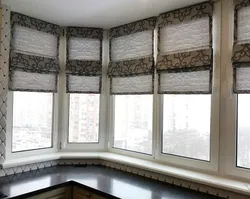Roman blinds on the loggia photo in the interior