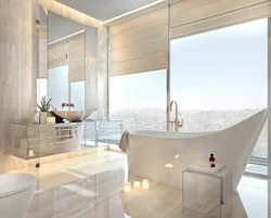 Bathtub in the middle of the room photo