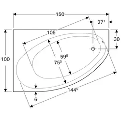 What are the corner sizes of bathtubs? Photos
