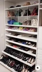 Photo of shoe rack in dressing room