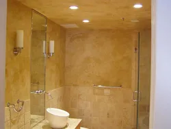 Venetian plaster in the bathroom photo in