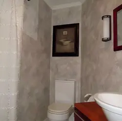 Venetian plaster in the bathroom photo in