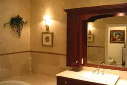 Venetian plaster in the bathroom photo in