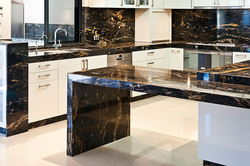 Marble countertop in the kitchen interior