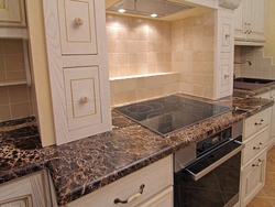 Marble Countertop In The Kitchen Interior