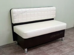Narrow sofas in the kitchen with a sleeping place photo
