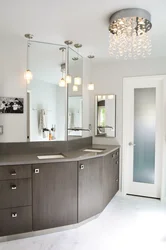 Pendant lamps in the bathroom interior