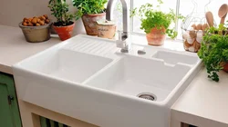 Countertop sink in the kitchen photo
