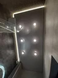 Photo of a floating ceiling in the bathroom