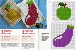 Тоқылған пештің қолғаптары фотосуреттері мен диаграммалары