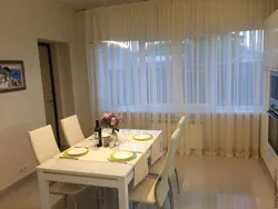 Tulle in the kitchen photo in the interior white