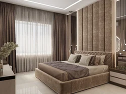 Photo of a bedroom in coffee tones