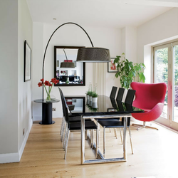 Floor lamps in the kitchen interior