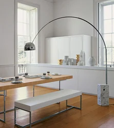 Floor lamps in the kitchen interior