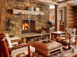 Stove in the interior of a living room in a modern