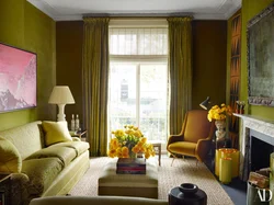 Living Room Design Green And Yellow